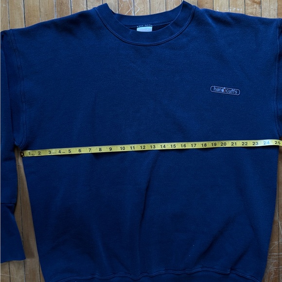 VTG 90s Handcuffs Skate Crewneck Navy Blue USA Made Sz. XL - Picture 6 of 13